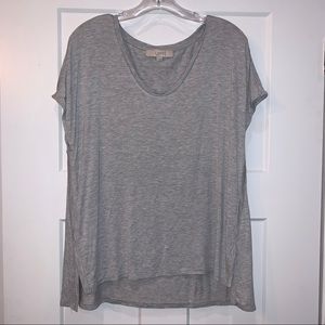 NWOT Loft Light Grey Tee w/ Scoop Neckline
